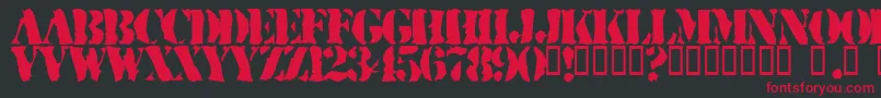 RuggedStencil Font – Red Fonts on Black Background