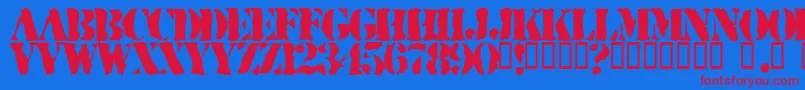 RuggedStencil Font – Red Fonts on Blue Background