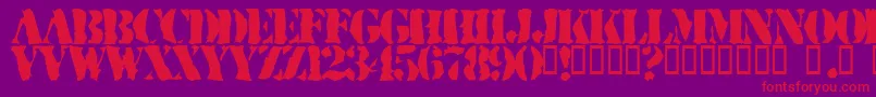 fuente RuggedStencil – Fuentes Rojas Sobre Fondo Morado