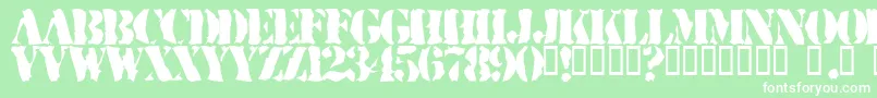 RuggedStencil Font – White Fonts on Green Background