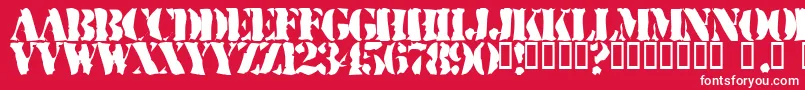 RuggedStencil Font – White Fonts on Red Background