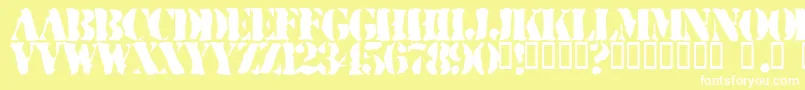 RuggedStencil Font – White Fonts on Yellow Background