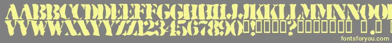 RuggedStencil Font – Yellow Fonts on Gray Background