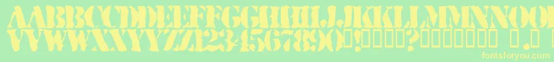 RuggedStencil-Schriftart – Gelbe Schriften auf grünem Hintergrund