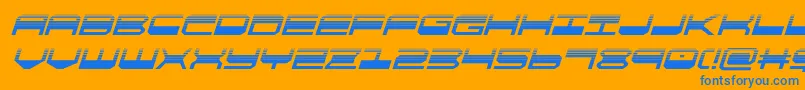 quickgearhalfital Font – Blue Fonts on Orange Background