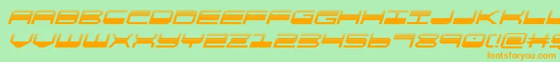 quickgearhalfital Font – Orange Fonts on Green Background