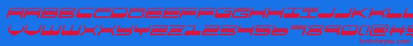 quickgearhalfital Font – Red Fonts on Blue Background