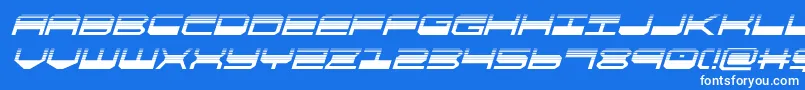 quickgearhalfital Font – White Fonts on Blue Background