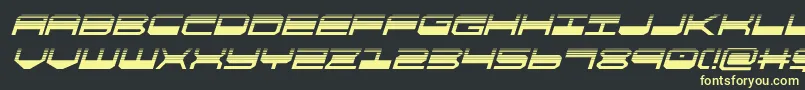 フォントquickgearhalfital – 黒い背景に黄色の文字