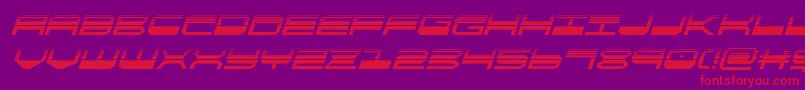 quickgearhalfital Font – Red Fonts on Purple Background