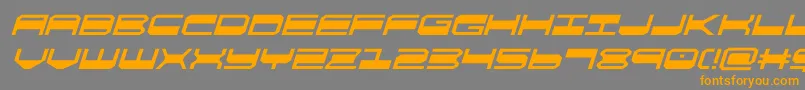 フォントquickgearital – オレンジの文字は灰色の背景にあります。