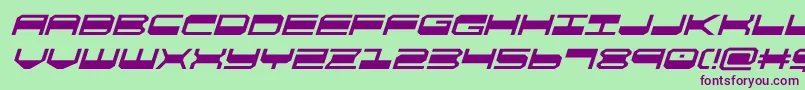 quickgearital Font – Purple Fonts on Green Background