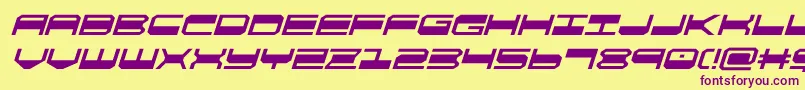 quickgearital Font – Purple Fonts on Yellow Background