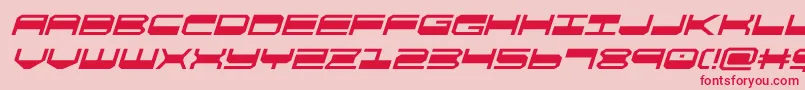 フォントquickgearital – ピンクの背景に赤い文字