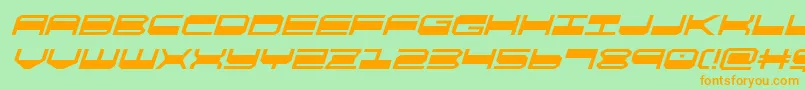 quickgearital Font – Orange Fonts on Green Background