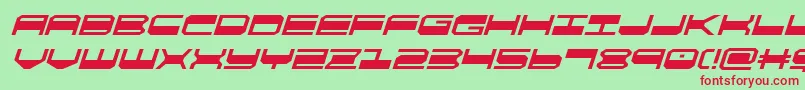 Fonte quickgearital – fontes vermelhas em um fundo verde