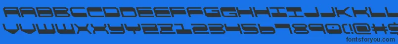 quickgearleft Font – Black Fonts on Blue Background