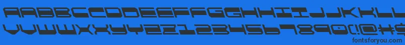 quickgearleft Font – Black Fonts on Blue Background