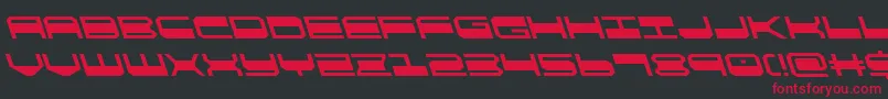 Fonte quickgearleft – fontes vermelhas em um fundo preto