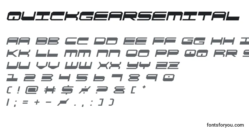 Quickgearsemitalフォント–アルファベット、数字、特殊文字