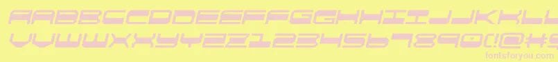 quickgearsemital Font – Pink Fonts on Yellow Background