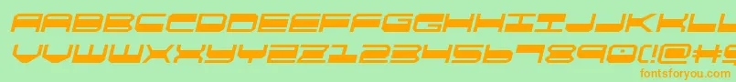 quickgearsemital Font – Orange Fonts on Green Background