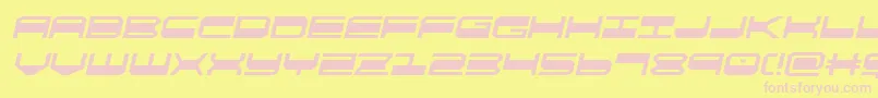 quickgearsemital Font – Pink Fonts on Yellow Background