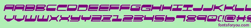 quickgearsemital Font – Purple Fonts on Green Background