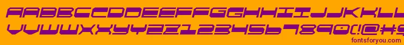 quickgearsemital Font – Purple Fonts on Orange Background