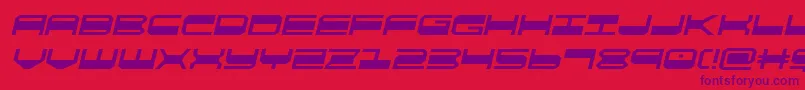 quickgearsemital Font – Purple Fonts on Red Background