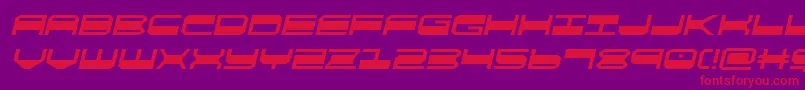 quickgearsemital Font – Red Fonts on Purple Background