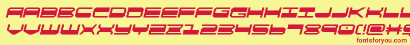 quickgearsemital Font – Red Fonts on Yellow Background