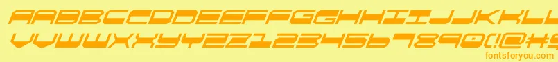 quickgearsuperital Font – Orange Fonts on Yellow Background