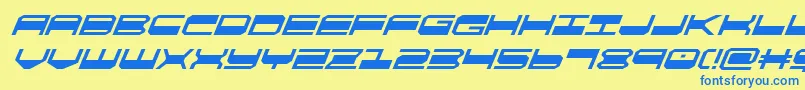 quickgearsuperital Font – Blue Fonts on Yellow Background