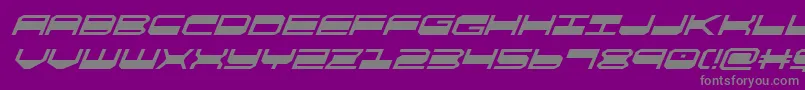 quickgearsuperital Font – Gray Fonts on Purple Background