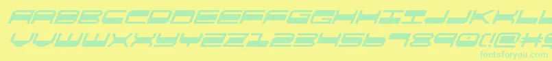 Weitere Informationen zur quickgearsuperital-Schriftart quickgearsuperital-Schriftart – Grüne Schriften auf gelbem Hintergrund