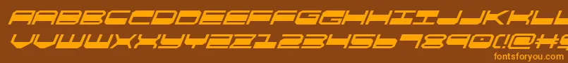 quickgearsuperital Font – Orange Fonts on Brown Background