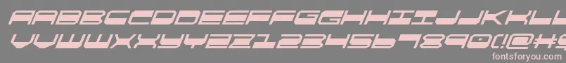 Fonte quickgearsuperital – fontes rosa em um fundo cinza