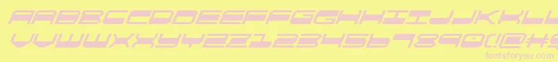 quickgearsuperital Font – Pink Fonts on Yellow Background