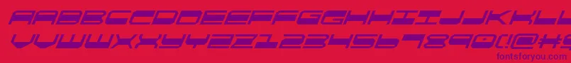 quickgearsuperital Font – Purple Fonts on Red Background