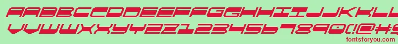 quickgearsuperital Font – Red Fonts on Green Background