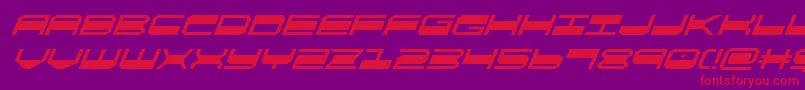 Fonte quickgearsuperital – fontes vermelhas em um fundo violeta