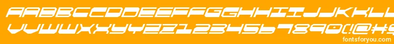 Шрифт quickgearsuperital – белые шрифты на оранжевом фоне