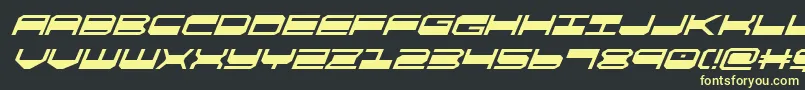 quickgearsuperital-Schriftart – Gelbe Schriften auf schwarzem Hintergrund