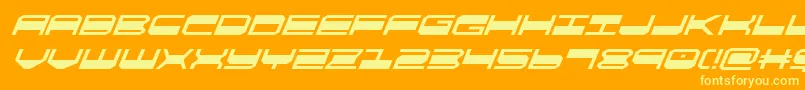 quickgearsuperital Font – Yellow Fonts on Orange Background
