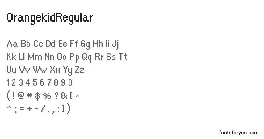 Шрифт OrangekidRegular – алфавит, цифры, специальные символы