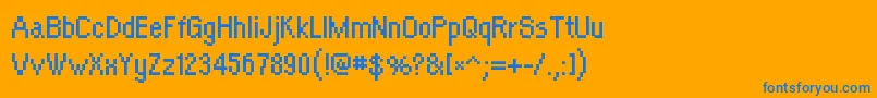 OrangekidRegular Font – Blue Fonts on Orange Background