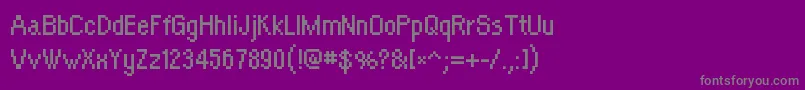 OrangekidRegular-Schriftart – Graue Schriften auf violettem Hintergrund
