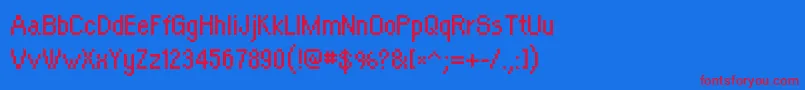 OrangekidRegular Font – Red Fonts on Blue Background