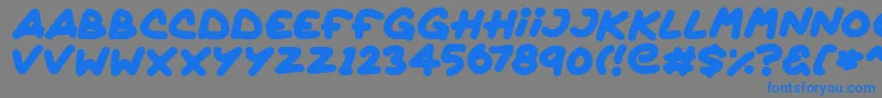 フォントQuickly – 灰色の背景に青い文字